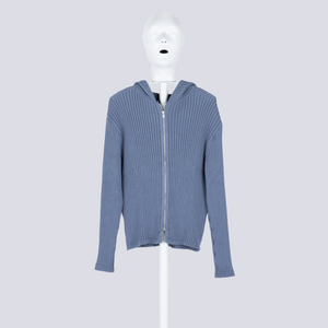 KNIT HOODIE COLD BLUE